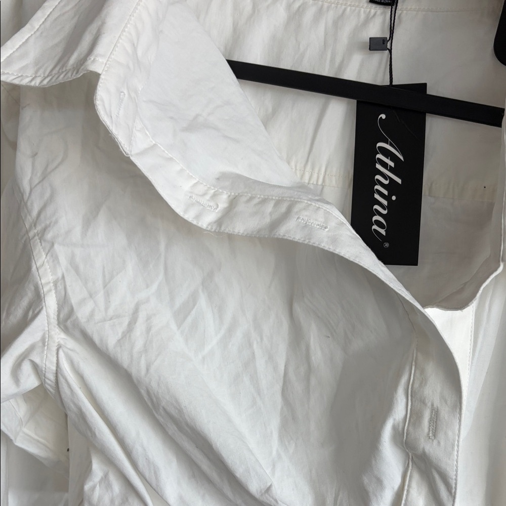 Athena White Ruched Blouse - Picture 3 of 7